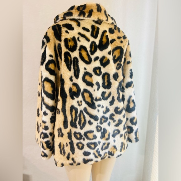 asos brand cheeta fur coat size 10 NNT - Picture 7 of 15